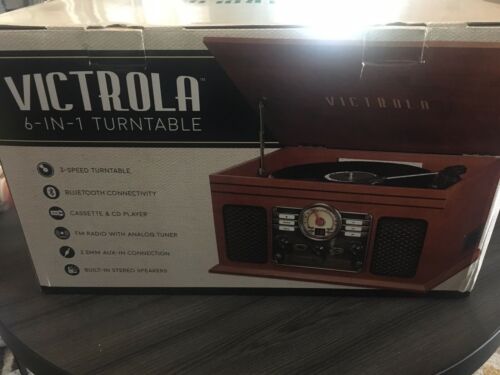 Victrola 6-in-1 Turntable Radio CD Cassette MP3 Record Player Bluetooth Damage