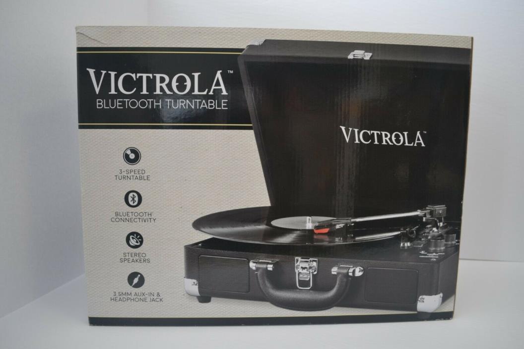 Victrola 3-Speed Suitcase Turntable with Bluetooth in Black