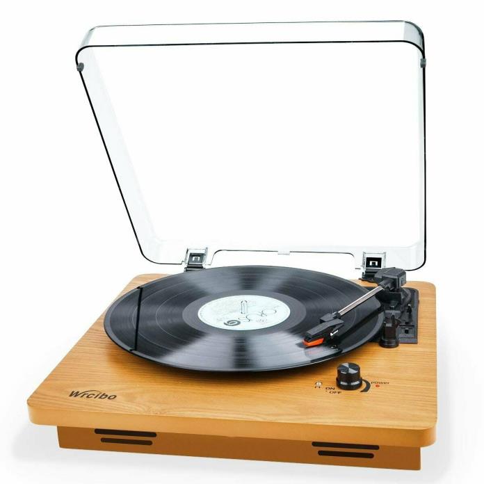 Wrcibo Record Player, Vintage Turntable 3-Speed Belt Drive Vinyl Player