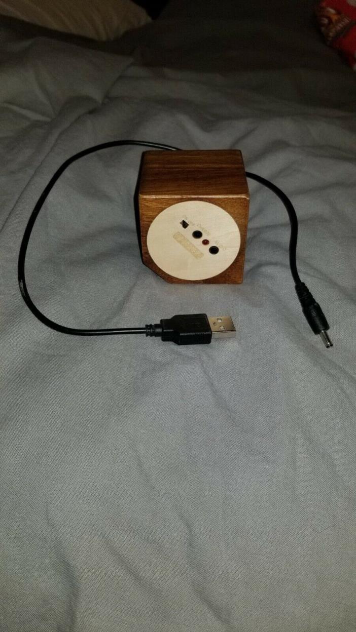 Triplec Aux Cord Brown Bamboo Wooden Small Speaker