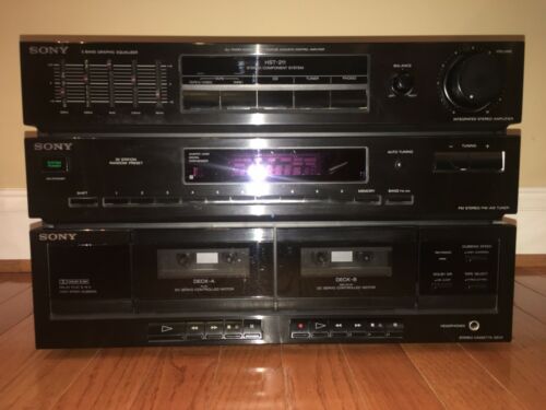 Vintage Sony HST211 Stero Component System Rack Double Cassette Tape Equalizer