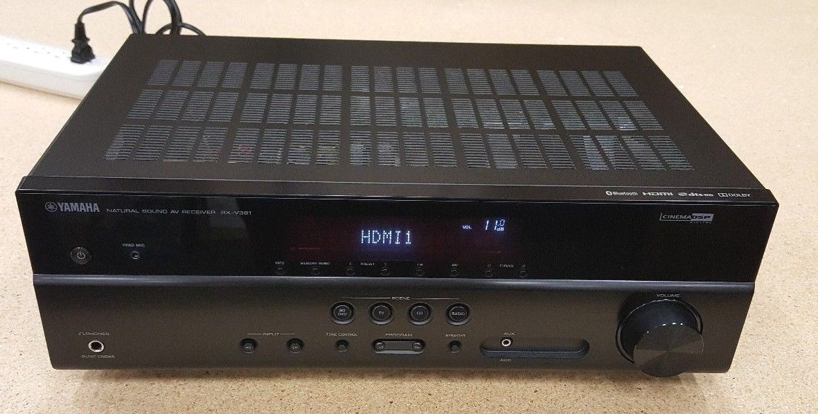 YAMAHA RX-V381 5.1 Channel Surround Receiver 4K Bluetooth MISSING ANTENNA