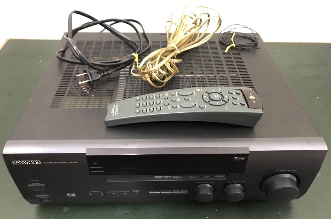 Kenwood VR 309 5.1 Channel 500 Watt Receiver Bundle w/ Remote & 3 Wires - TESTED