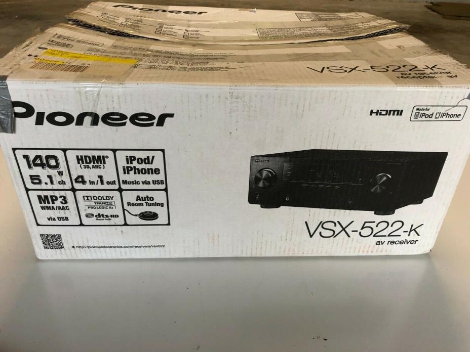 Pioneer VSX-522-K 5.1-Channel A/V Bundle -Tested W/ Remote.