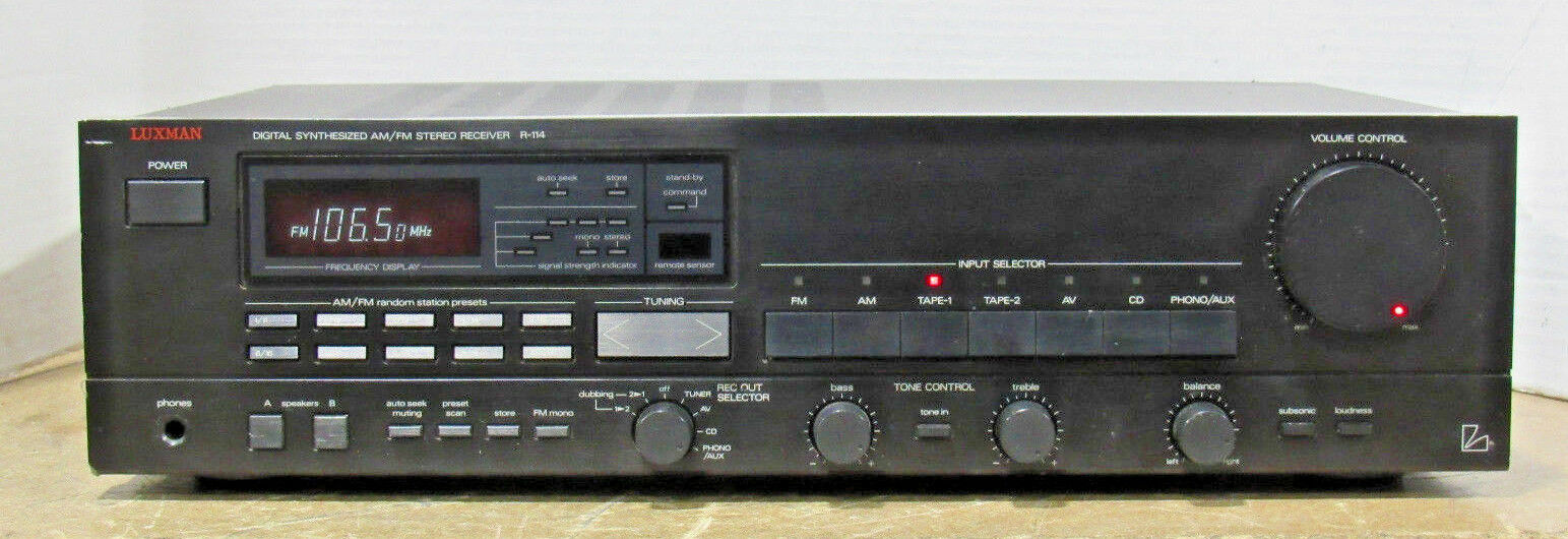 Tested Working Luxman R-114 Digital Synthesized AM/FM Stereo Receiver No Remote