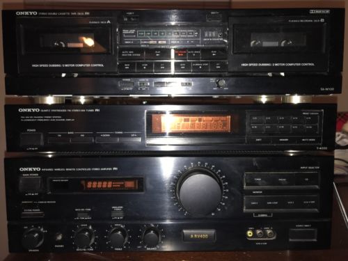 Onkyo A-RV400 Receiver along With Dual Tape Deck And Fm Tuner.