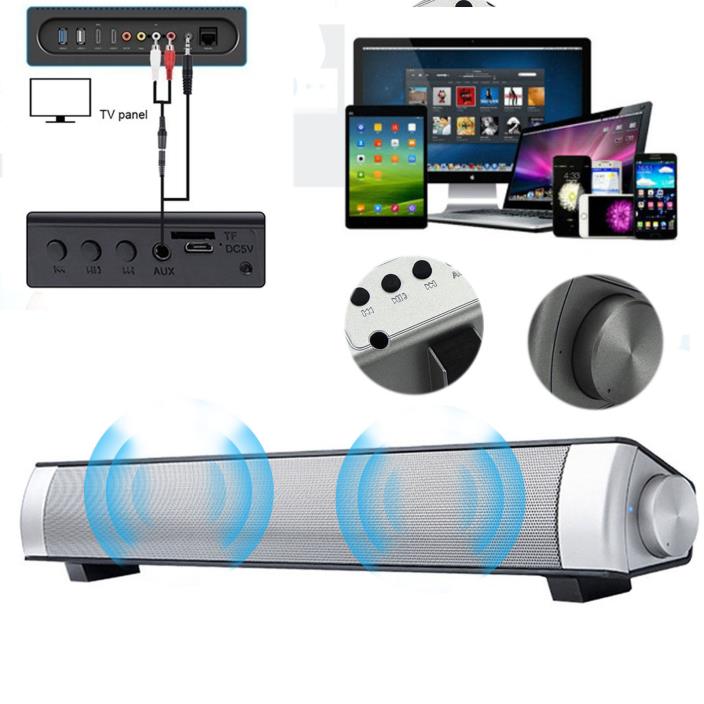 3D Surround Sound Bar Wireless Bluetooth V3.0 Soundbar Home Speaker USB AUX