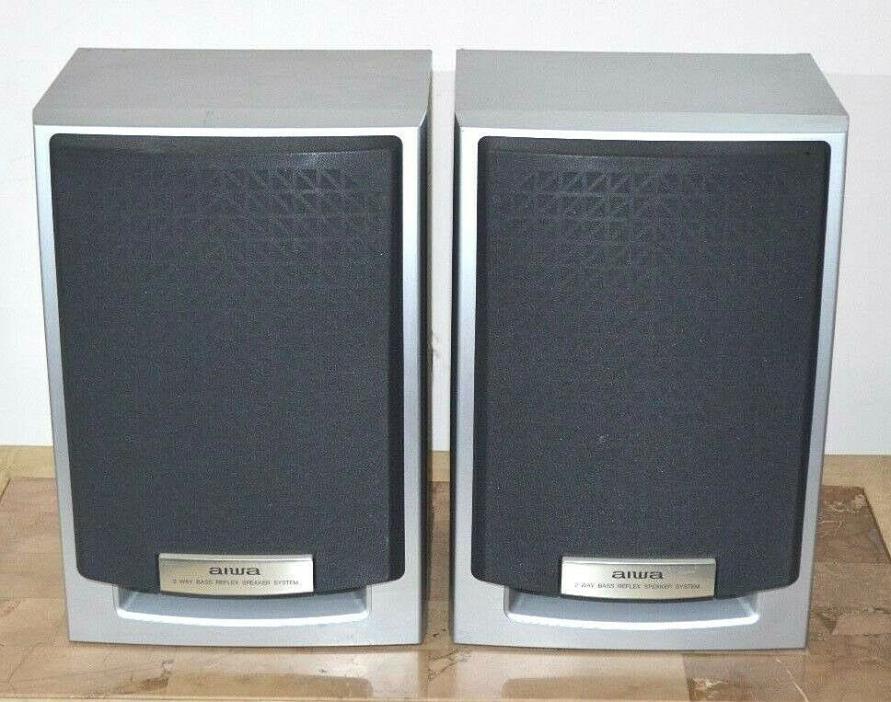 AIWA Stereo System Speakers Pair Bookshelf SX-NAJ12 Set Of 2 Great Sound 6 OHM