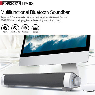 Wireless Bluetooth Sound Bar Speakers Home Theater Subwoofer Music Player H5A6