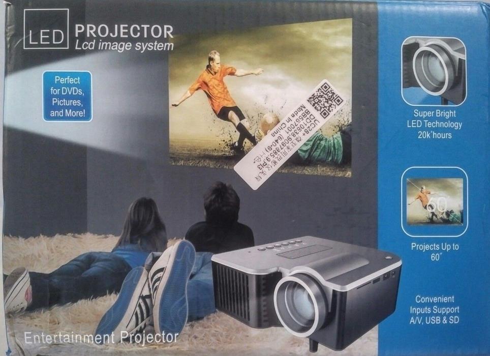 LED Entertainment Projector Lcd Image System _ AV-IN HDMI VGA USB SD Card