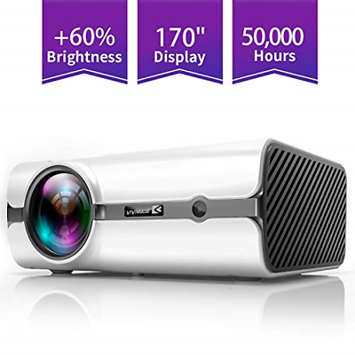 ViviMage C460 Mini Movie Projector, 2500 Lux 1080p Supported, Portable Home Use
