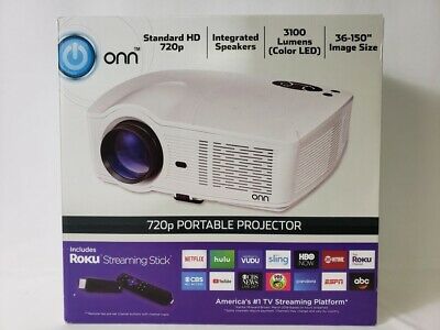 Onn 720p Portable Projector with Roku Streaming Stick