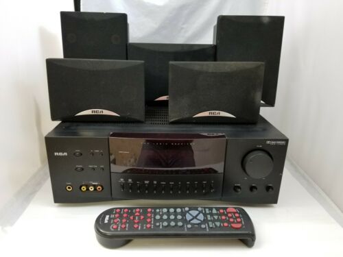 RCA RV 9978A Receiver 300w Pro-Logic Surround Sound w 5 Speakers Remote Bundle