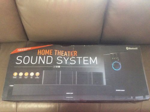 New Sharper Image 5.1 Home Theater Sound System SBT5100 Bluetooth HD Wall Mount