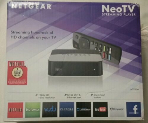 NetGear NeoTV NTV300 Streaming Media Player Streaming Hundreds Of HD Chanels New