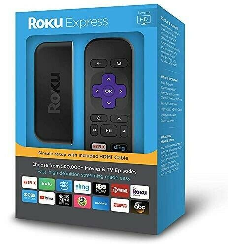 ROKU EXPRESS ( 3900r ) STREAMING MEDIA PLAYER (BLACK) LATEST MODEL , NEW IN BOX