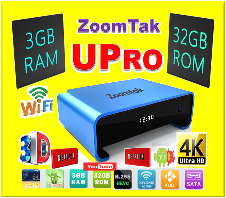 Zoomtak UPro S912 Octa Core 3GB RAM 32GB Android 7.1.2 Dual Wi-Fi - BLUE
