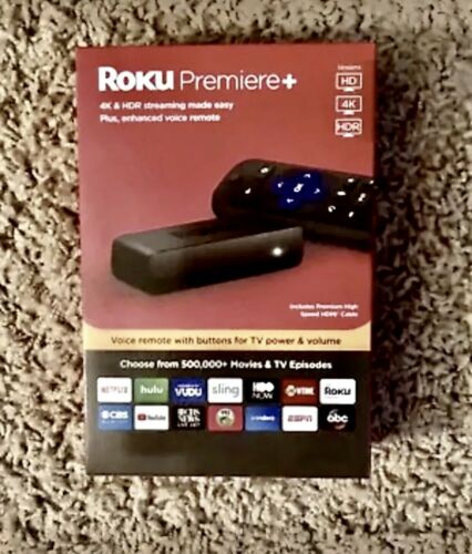Roku Premiere+ Streaming Player 4K and HDR Streaming Black (3921RW) New (Sealed)
