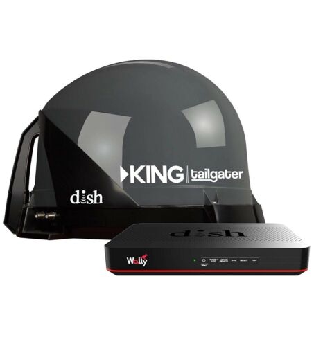 Portable Satellite Tv Antenna And Wally Hd King Vq4550 Dish Tailgater Bundle