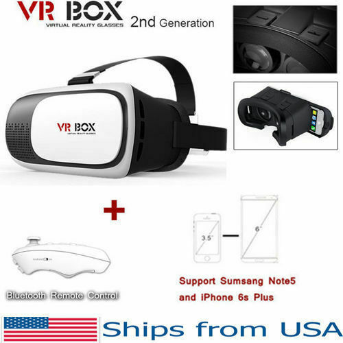 New Virtual VR Box Google 2.0 Cardboard Reality 3D Glasses Headset Remote USA