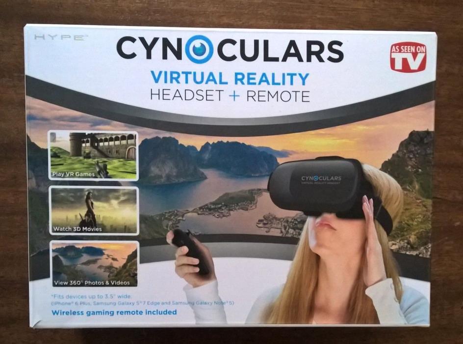 New Cynoculars by Hype Virtual Reality Game or Movie Headset w/Remote