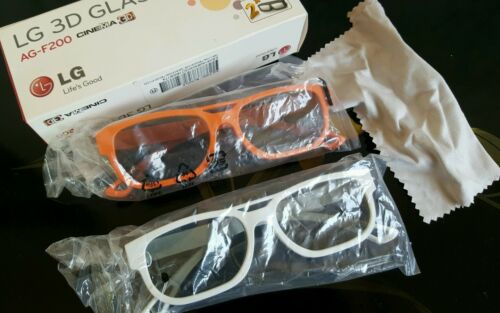 New LG 3-D Glasses AG-F200 Orange & White
