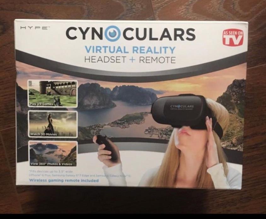 CYNOCULARS Virtual Reality Headset & Remote - As Seen On TV ~ NEW ~ FREE SHIP ~