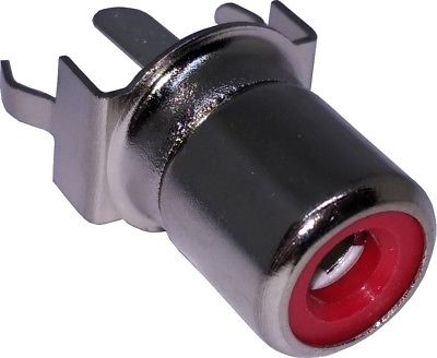 Red PCB Mount RCA AV Vertical Single Female Jack Socket Connector Audio Video