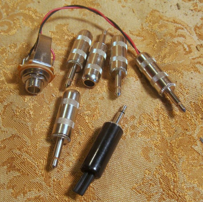 Lot of 6 Switchcraft Male 1/8 inch Mono Plug, Mini Jack