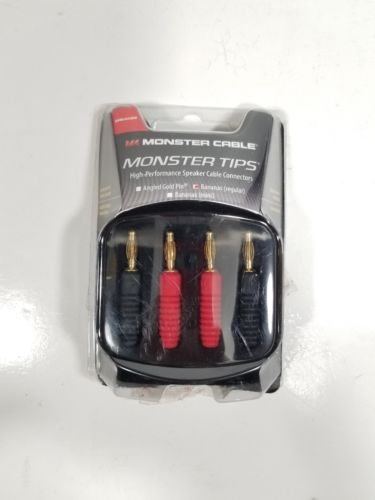 Monster Cable Tips MT R-H Crimp-On Banana Speaker Cable 24K Gold Connectors