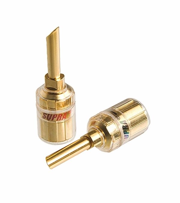 SUPRA COMBICON BANANA Connector, pair, 24k gold-plated copper - NO SOLDERING !