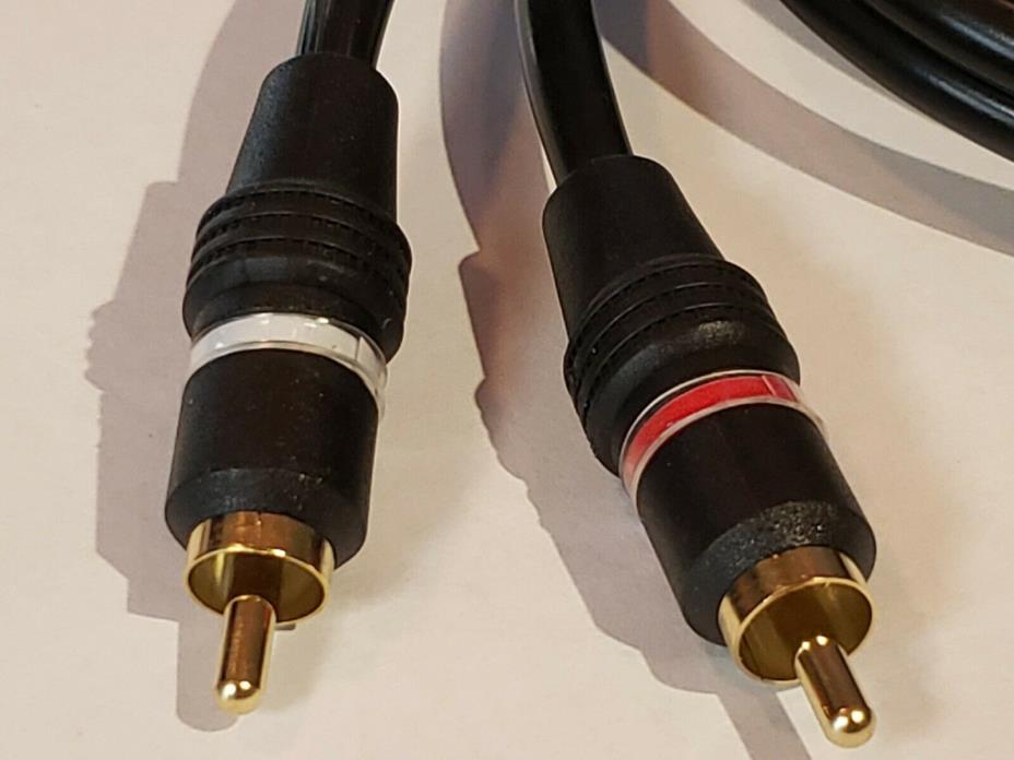 Audiophile RCA Stereo Audio Cable Gold Plated Connectors, 3 ft