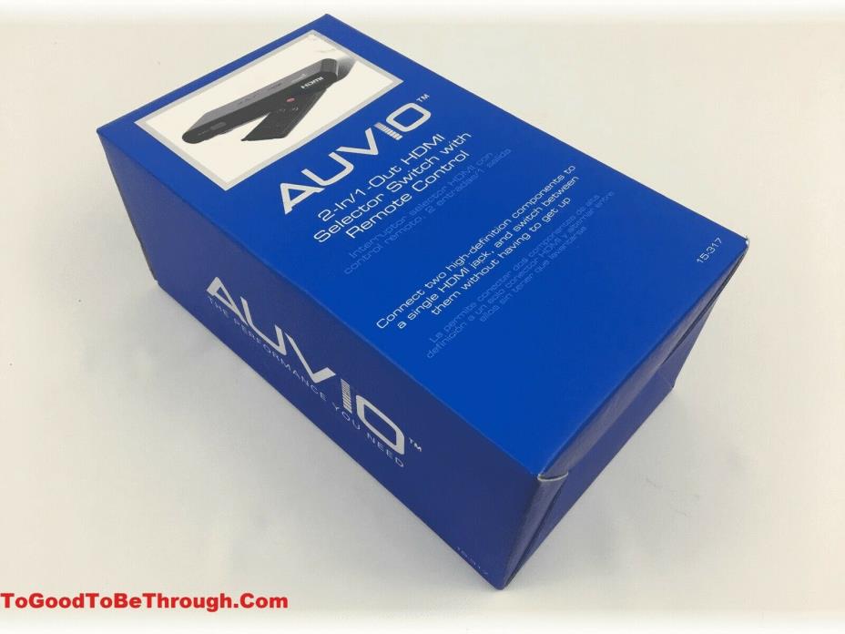 AUVIO 15-317 2-in/1-out HDMI Selector Switch w/ Remote Control NEW