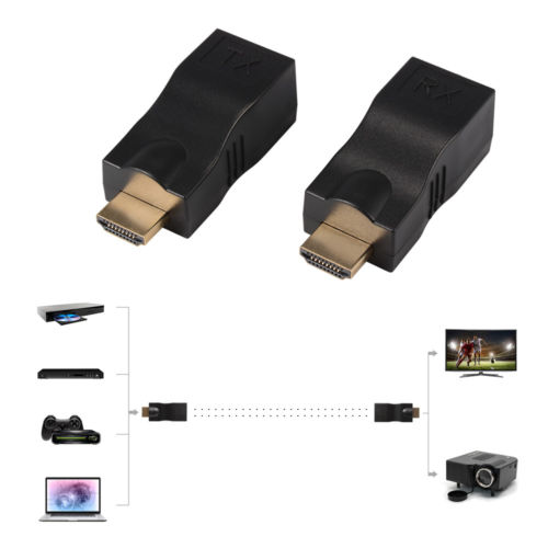 1080P 30M HDMI 1.3b Extender Repeater Adapter by RJ45 CAT5e CAT6 Cable AH316
