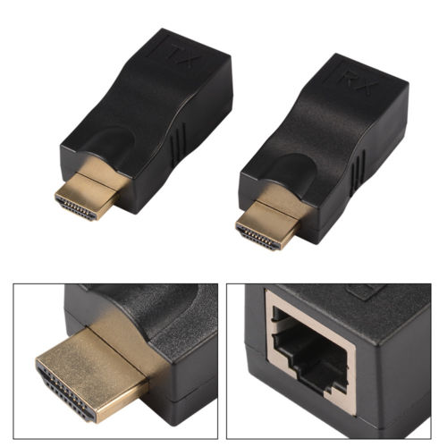 HDMI Extender Adapter HD 1080P 30M by Single LAN Cat5e CAT6 RJ45 Ethernet AH316