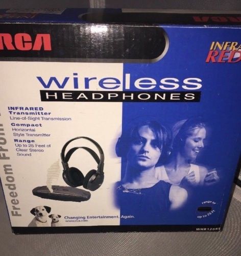 RCA Whr120rs Stereo Infrared Wireless Headphones w/ Wide Angle Transmitter