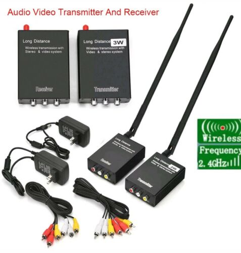 2.4GHz 3W Wireless AV Sender TV CCTV Camera DVR Audio Video Transmitter Receiver
