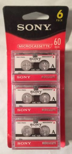 6 Pack Of Sony MC-60 Dictation Microcassettes Audio Tapes New Sealed