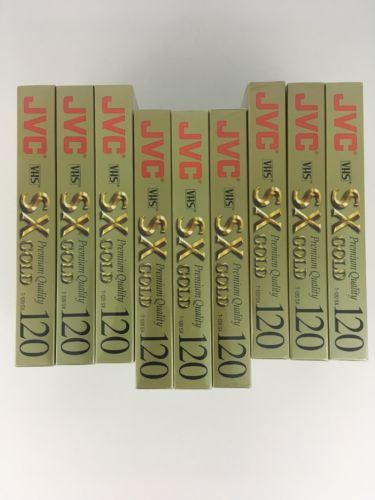 JVC SX GOLD T-120 9-Pack 6 Hours Premium Quality VHS Blank Tapes Lot New SEALED