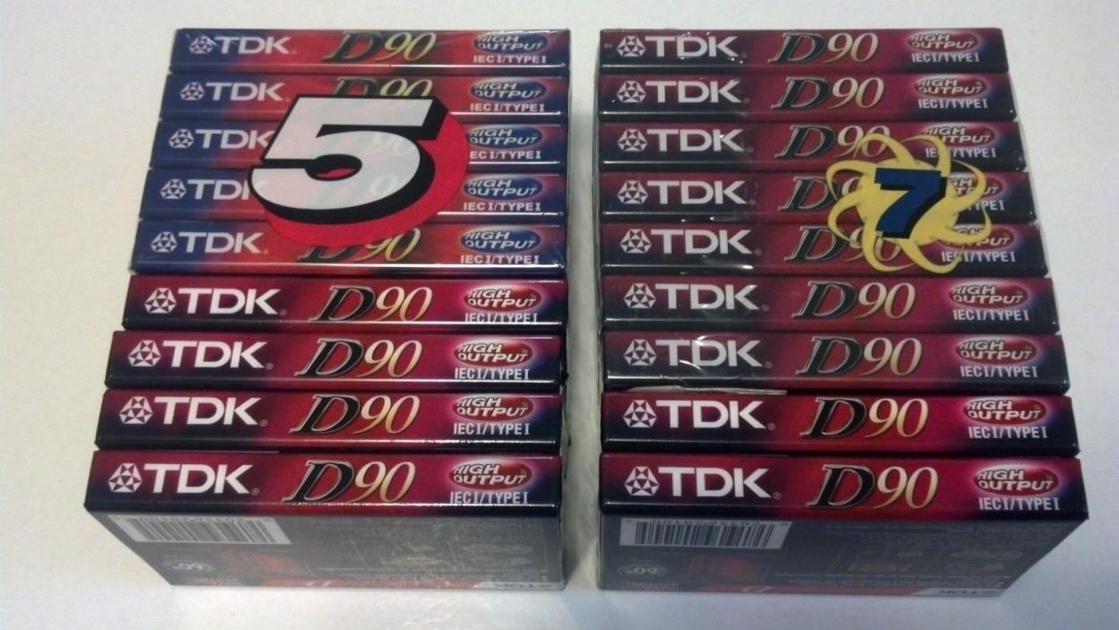 LOT (18) NEW SEALED TDK D90 IEC 1 TYPE 1 High Output Audio Cassette Tapes Japan