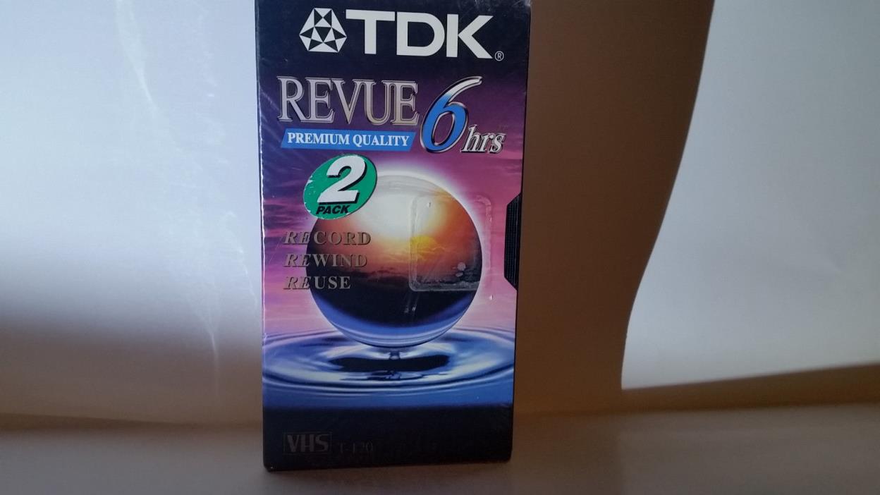 2 TDK Revue Standard Grade Blank VHS Video Tape 6 hrs Hours