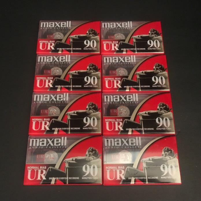 8 Maxell Audio Cassettes Normal Bias 90 min