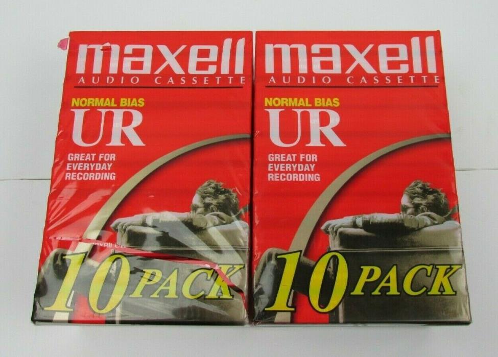 Maxell UR90 Audio Cassette Tapes 20 Pack 90 Minute Normal Bias SEALED  NEW