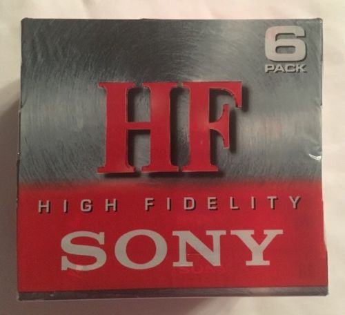 Sony 6-pack HF 60 Blank Cassette Tapes High Fidelity Normal Bias