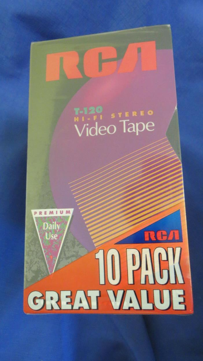 10 New Sealed VHS Cassette Tapes RCA T-120 Premium