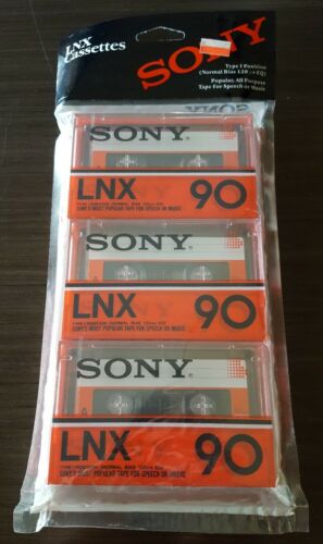 NEW Lot Of 3 SONY LNX 90 Normal Blank Audio Cassette Tape Japan SP Mechanism NOS