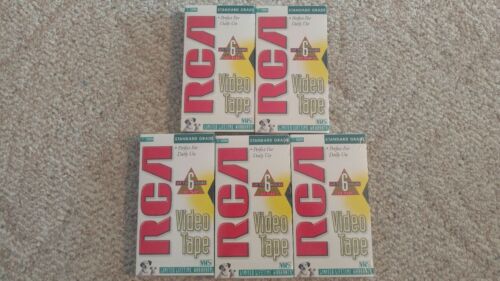 Set of 5 RCA Blank VHS Video Tapes T-120H - Brand NEW, Factory Sealed