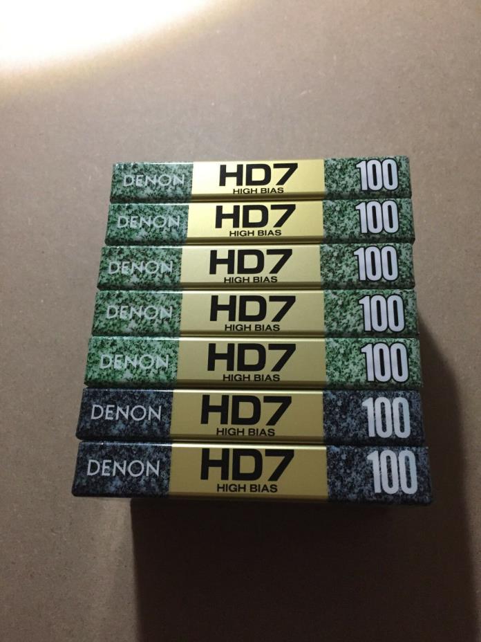 Set of 7 New Sealed Denon HD 7 100  Cassettes Tapes Type II Made In Japan
