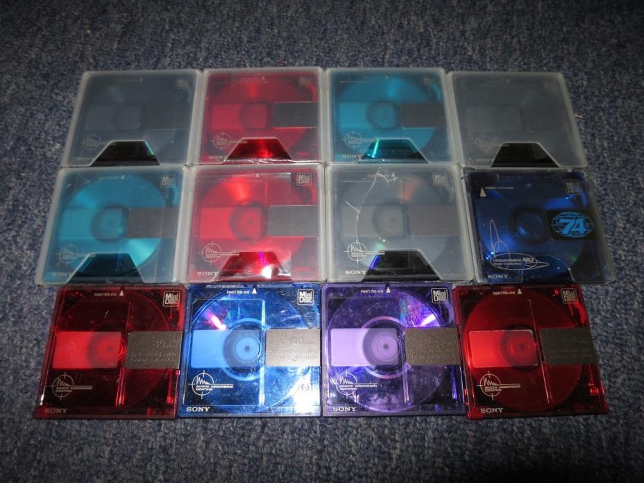 SONY MINIDISC LOT of 12 COLOR 74 Min USED