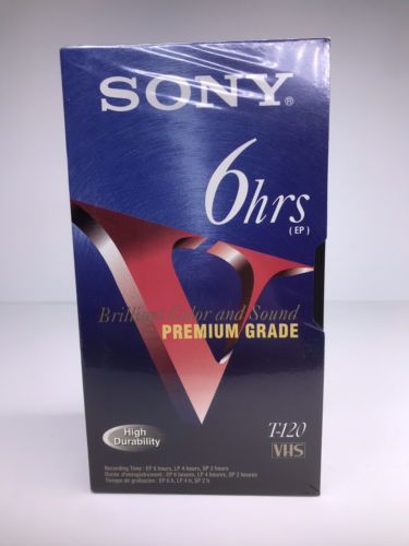 LOT 3 Sony Premium Grade T-120 Blank VHS Tapes 6 hrs - New - Sealed